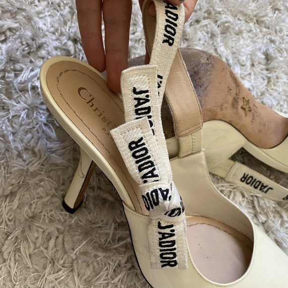 Christian Dior Womens White J'adior Patent Leather Slingback Pumps Size 36 6 - Picture 11 of 11